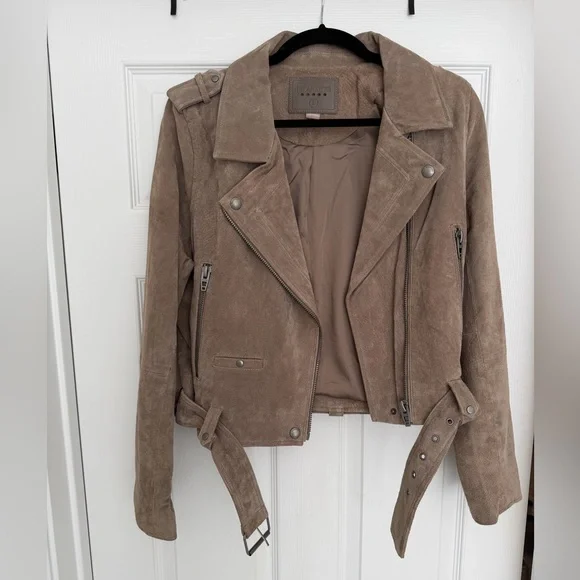 Blank NYC Taupe Suede Moto Jacket - Picture 3 of 5
